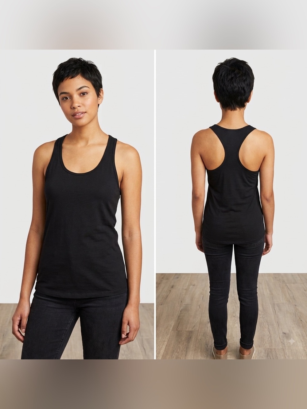 Ideal Next Level Apparel Black Racerback Tank Top Women's Size S